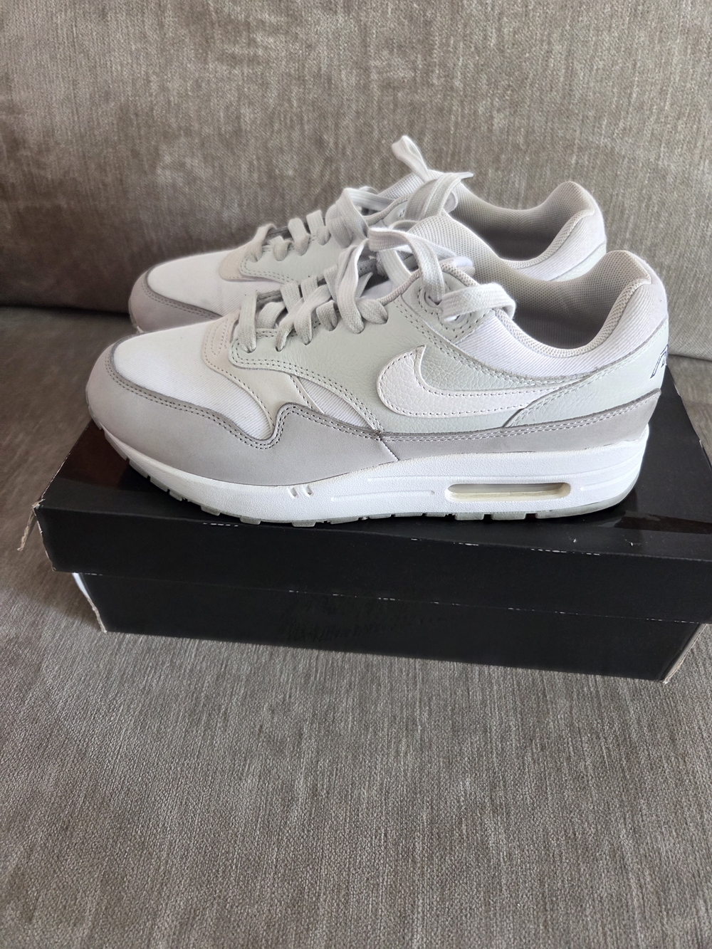 Nike Air Max 1 Casual Sneakers in Light Grey and White